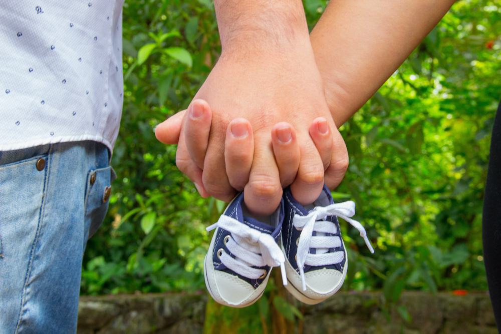 hands in the shoe